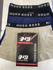 Image of Hugo Boss Boxer Shorts In 3 Assorted Colours Size Large Tight Fitting