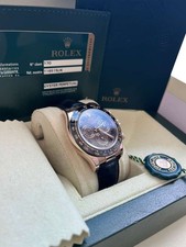 Rolex Daytona Cosmograph Ceramic Bezel Crocodile Strap Rose Gold Watch 116515LN 15