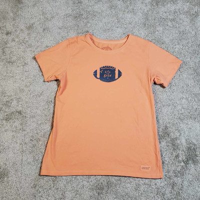 Life Is Good T Shirt Womens Football Medium Orange M