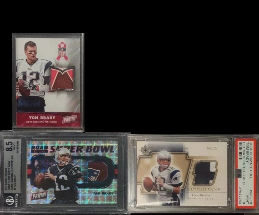 Lebron James Tom Brady 199 Auto 1/1 Finite Superfractor NFL Shield Logoman Card view 2
