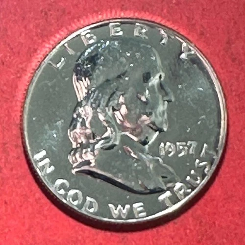 1957 US "PROOF" Franklin SILVER Half Dollar! Old US Coin!