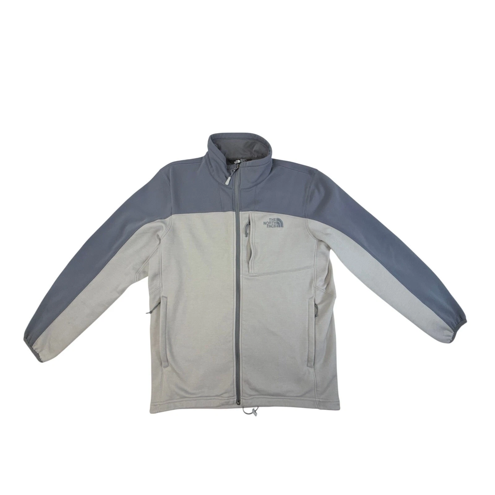 The North Face Fleece Jacket Mens Medium Gray Full Zip Lightweight Soft Shell