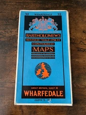 Bartholomew's Maps 1930 -50s Half Inch Vintage Cloth Map - 32 Wharfedale