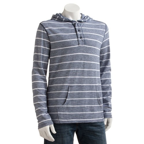 New SONOMA Life + Style Men's Striped Henley Hoodie Navy Blue MSRP 44 eBay