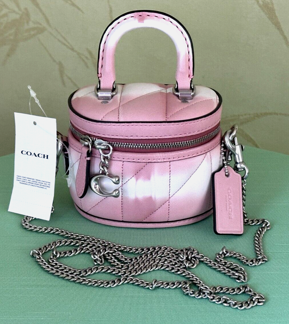 COACH TRAIL CROSSBODY BAG 12 W/QUILTING & TIE DYE:NWT PINK/MULTI