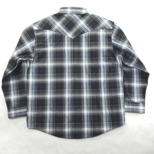 NEW Coevals Club Western Pearl Snap Shirt Mens XL Black White Plaid Pockets - 第 2/13 張圖片