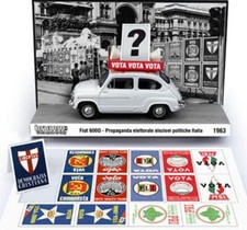 FIAT 600D ELEZIONI POLITICHE - VETTURA PROPAGANDA ELETTORALE 1963  BRUMM S2216