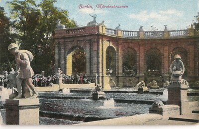 Berlin AK Friedrichshain Märchenbrunnen Ansichtskarte Feldpost um 1918 