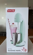 NIB Dash Retro Stainless Steel Milkshake Maker for Malts Aqua Color