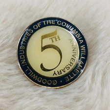 Goodwill Industries of the Columbia Willamette 5th Anniversary Enamel Lapel Pin