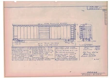 1967 Milwaukee Road Railroad Blue Print Page  Box Car 51000-51999