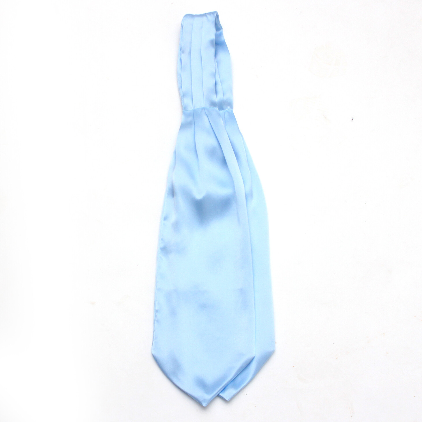 Camellucci Silk Men's Cravat Ascot Gift Box A197 Solid blue