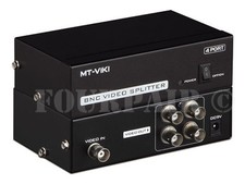 4-Port BNC Coax Composite Video Splitter Distribution Amplifier CCTV DVR 1x4 NEW
