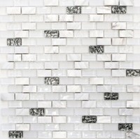 Mosaikfliese Transluzent Weiß Brick Glasmosaik Crystal Stein Muschel Weiß M ...