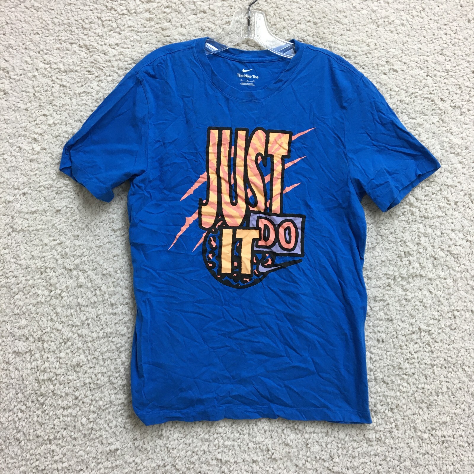 The Nike Tee Shirt Medium Adult Blue Crew Neck Graphic Just Do It Casual Mens M