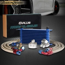 10 Row AN10 Fit For Aluminum Engine Oil Cooler +Filter Relocation Kit + Oil Line