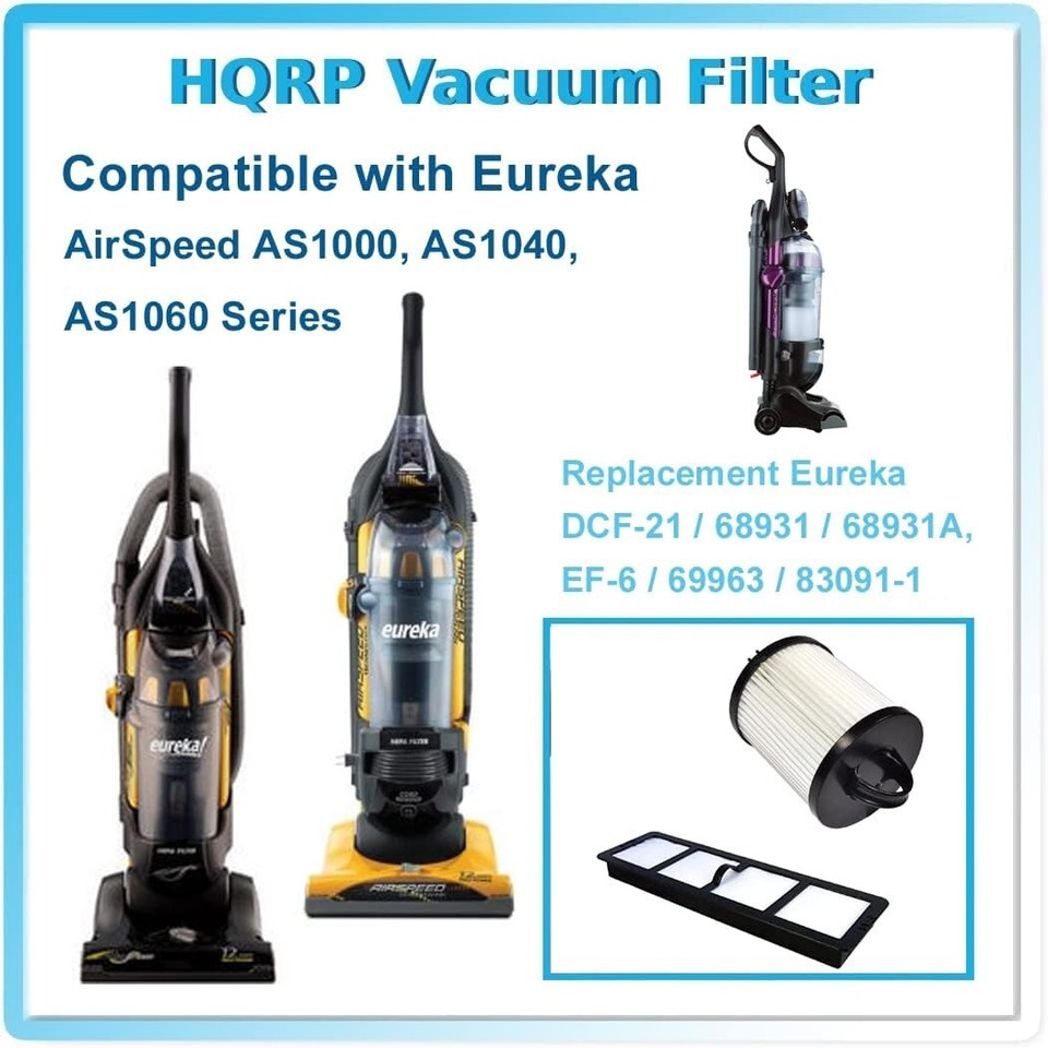 Filtri Hepa Eureka As1001a Kit Filtro HQRP Per Eureka AS1000, AS1001A E Modelli Simili - Filtri HEPA Per Aspirapolvere Filtro Aspirapolvere