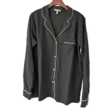 J. Crew Dreamy Cotton Blend Pajama Top Womens Size M Black NWT