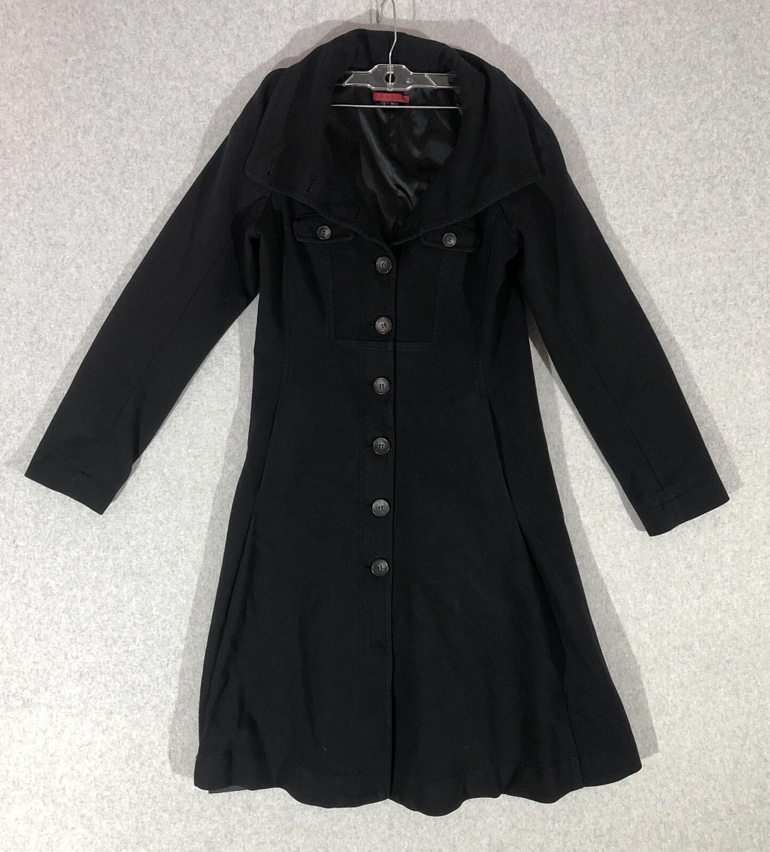 Theory black trench coat sale