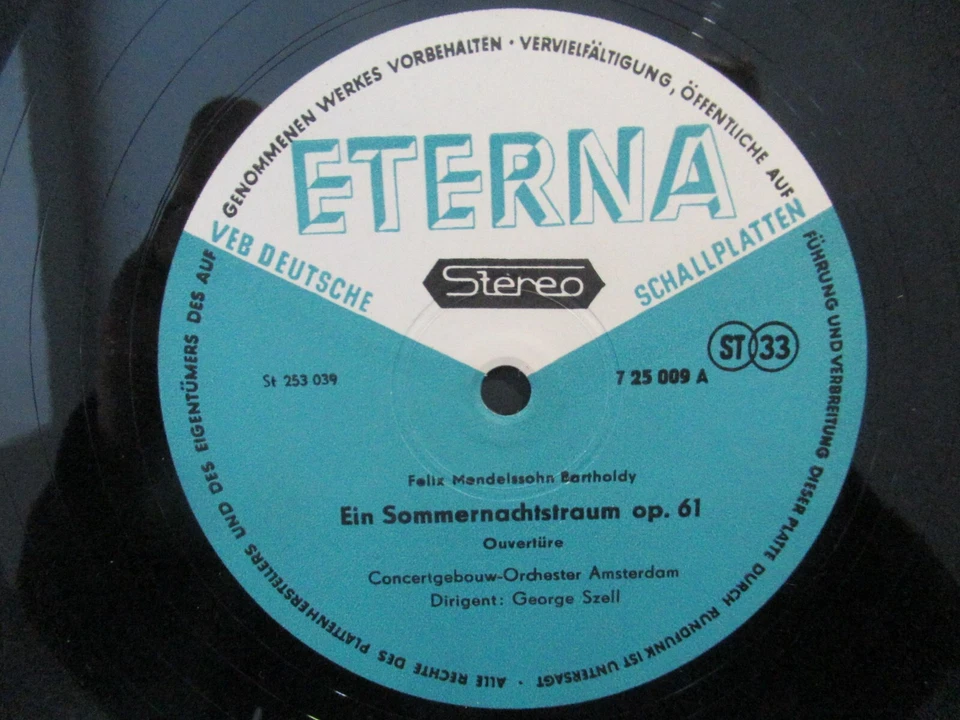 GEORGE SZELL Bartholdy Ein Sommernachtstraum / STEREO 10" EP DDR ETERNA 725009 - Bild 4 von 4