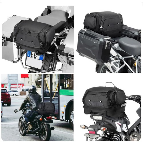 Motorcycle Sissy Bar Bags Rear Tail Bag Touring Waterproof Expandable Tail Bags - Picture 11 of 12