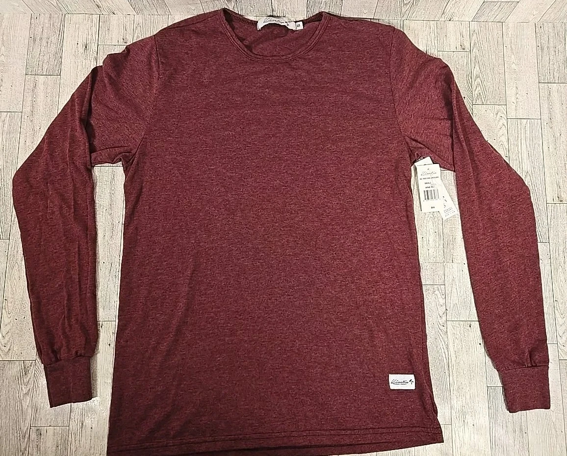 Kinetix Shirt SMALL Mens Casual Luxury Long Sleeve Maroon Heathered Cotton NEW image 1