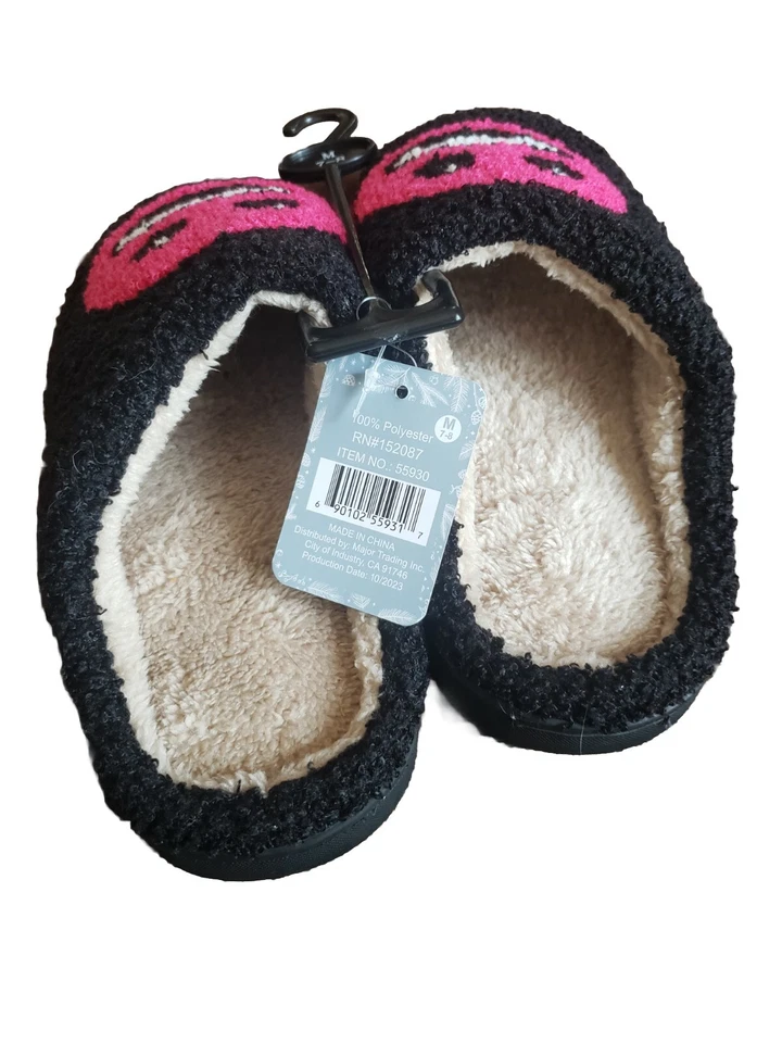 Zapatillas sherpa emoji rosa y negro Foto 2 de 4