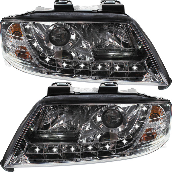 LED Tagfahrlicht Scheinwerfer Set FüR Audi A6 Typ 4B C5 Bj. 97-01 H1+H1 Dimmbar-image