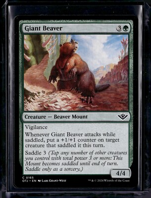 best giant cards mtg Giant Beaver - 165 - OTJ - NM - MTG - Magic the Gathering