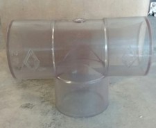 2 1/2" CLEAR PVC Pipe Tee Slip Schedule 40 Laboratory Pond Fitting 2.5" PI