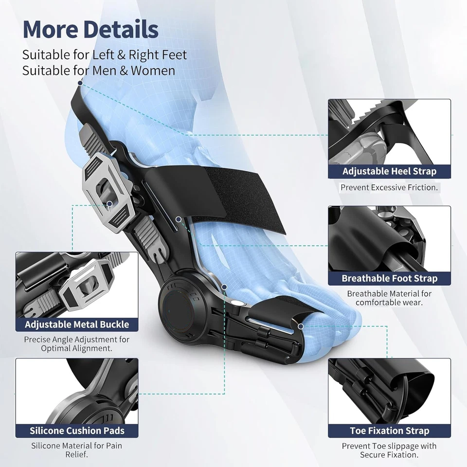 Corrector de juanete Hallux Valgus mejorado separador ortopédico de dedos grandes para mujeres y hombres Foto 3 de 4