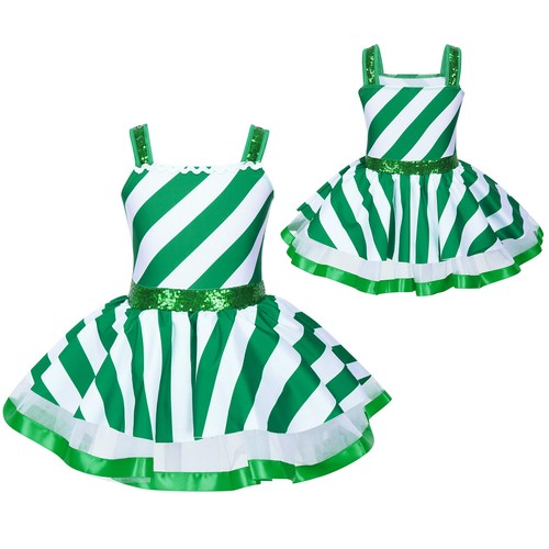 Girls Christmas Elf Santa Claus Costume Princess Dance Tutu Dress Dancewear - Picture 45 of 49