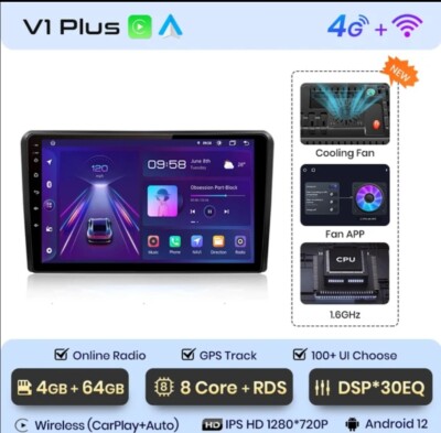 Radio 2 Din 9'' For Audi A3 Android Bluetooth GPS Navigator Carplay Android 4/64