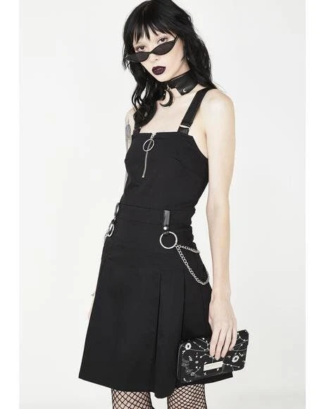 NWT DOLLS KILL KILLSTAR Black REGAN Skater PINAFORE Gothic Punk