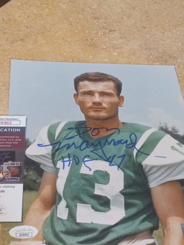Don Maynard NY New York Jets Signed 8x10 Photo HOF Texas Western JSA AI30462 - Picture 2 of 3