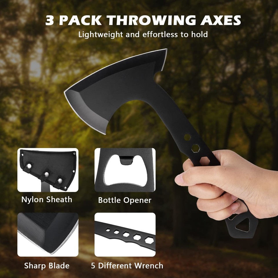 BANORES Hawkeye Throwing Axes and Tomahawks Set with 10 inch Full Tang