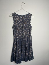 Jodi Kristopher Women's Junior's Girl's Size 5 Blue Lace Flare Sleeveless Dress