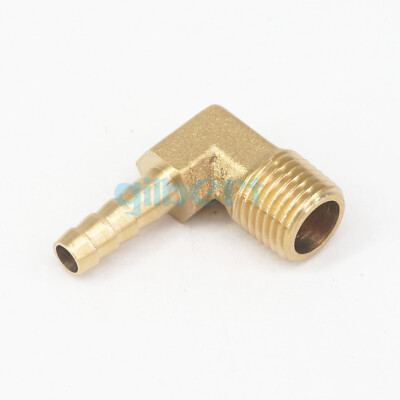 2pcs Fit Hose I.D 6mm Barbed x 1/4'' BSPP Male Elbow Brass Pipe Fitting