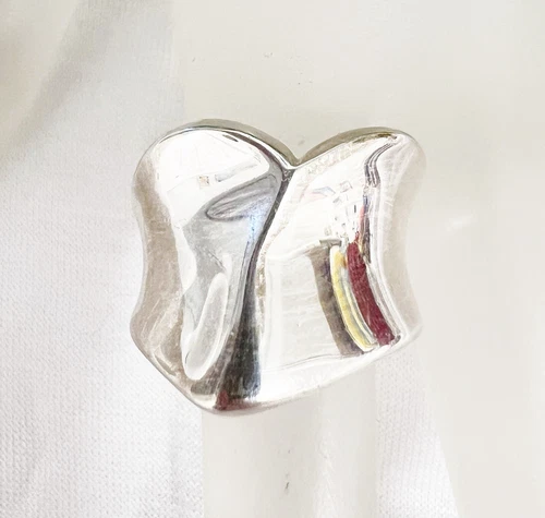 VTG RLM ROBERT LEE MORRIS Sterling Silver MODERNIST Forgive Heart Ring 5.75
