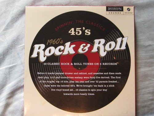 Vintage 1960s Rock Roll 10 Classic Tunes 45 rpm Vinyl Record Box Set 5 ...