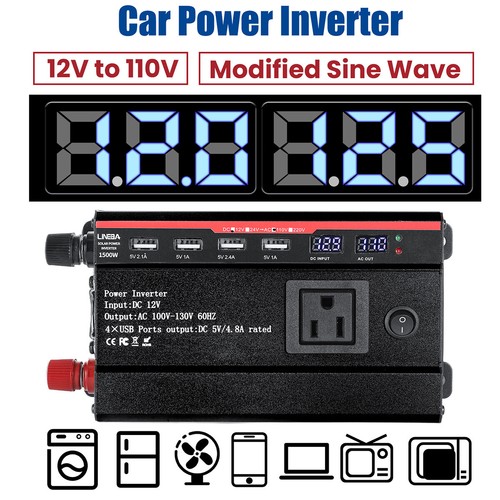 5000W Convertidor DC 12V/24V A 110VAC Con USB Para Carro Auto Inversor Corriente - Picture 46 of 160