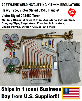 WELDING/CUTTING KIT w REGULATORS  Acetylene/Oxy Victor Type 315FC/2460CA -NEW!