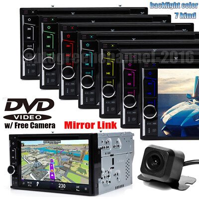 Car Stereo Radio Mirror Link for DVD Player 2DIN Wifi Bluetooth USB IOS Android