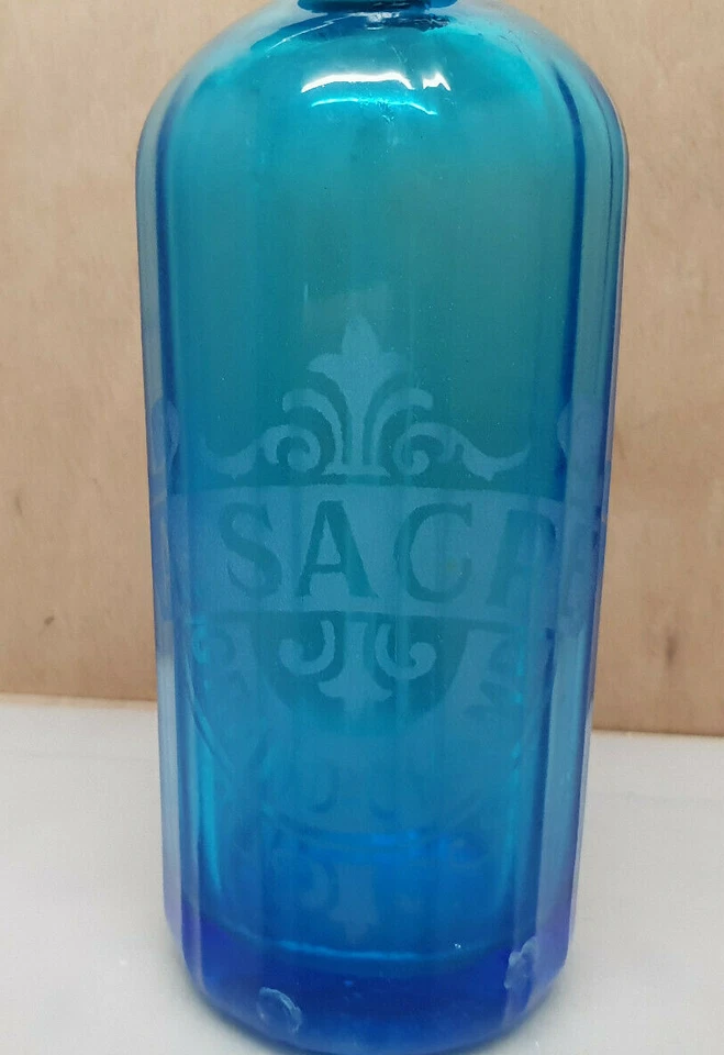 Antik Siphon A. Sacré Grand Champ (Morbihan 56) Flasche -blau Spitze Und Rohr - Bild 3 von 4