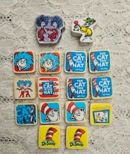 16 Dr Seusse Themed Erasers DAMAGED Craft Supply FREE SHIPPING 