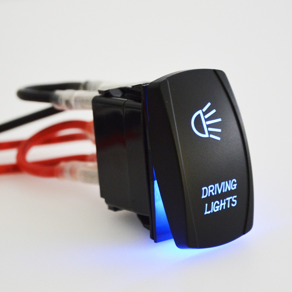 12V Blue Backlit Rocker Switch - Waterproof Toggle Switch For ARB, Carling Style, Off-Road & Marine