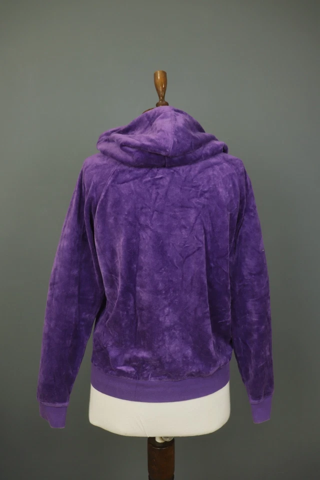 Sudadera con Capucha JUICY COUTURE Púrpura Algodón Terciopelo Elastizada Manga Larga Cremallera Completa Talla S Foto 2 de 4