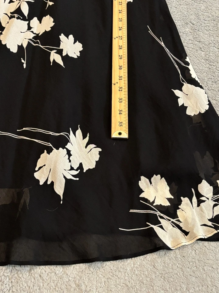 Vestido vintage Jones Wear para mujer 14P Fairy Babydoll maxi negro floral caprichoso Foto 4 de 4