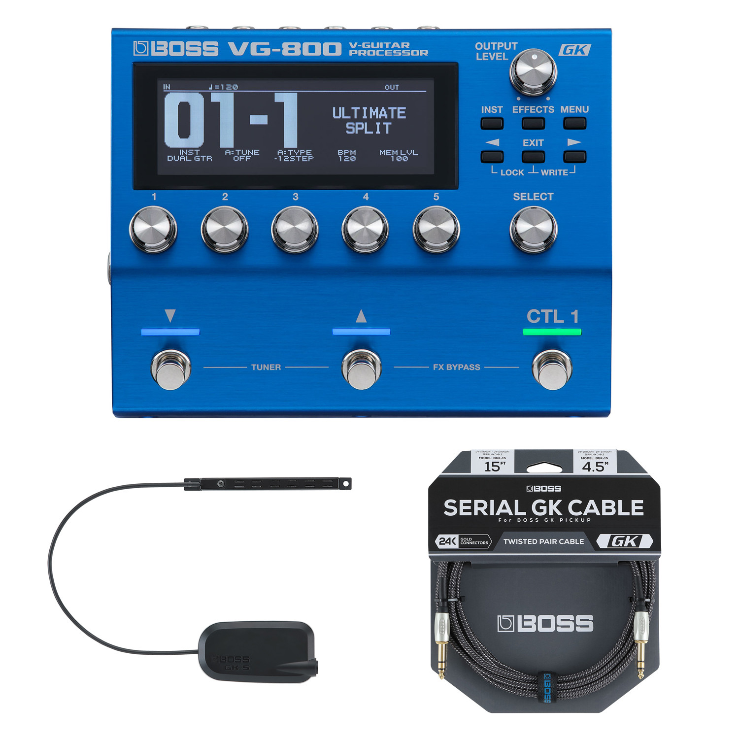 Мультиэффектный прибор Boss VG-800 для измерения температуры и серийного GK-кабеля 192190₽