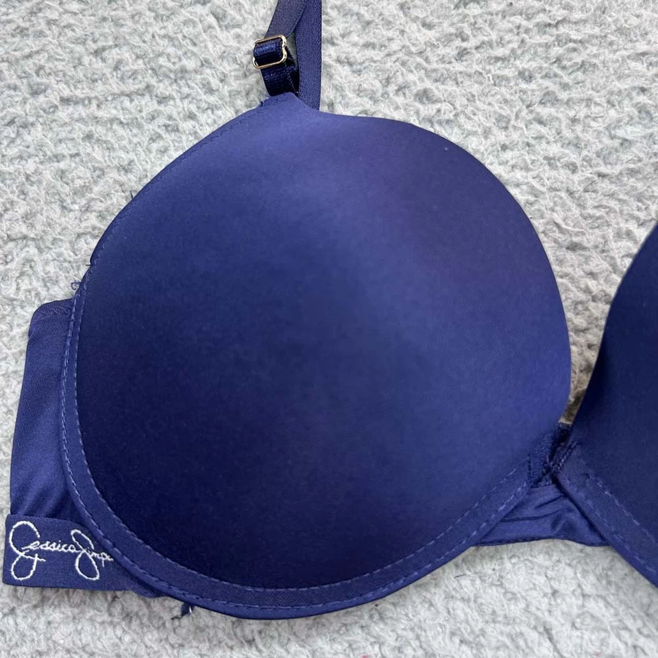 Sujetador Jessica Simpson 34C Sujetador Push Up Azul Hechizo Sexy Suave Foto 3 de 4